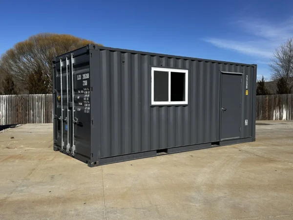 20 ft 20’ Slate Gray Shiplap 120V Shipping Container Office Minisplit - Image 5