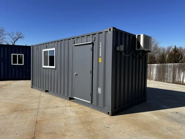 20 ft 20’ Slate Gray Shiplap 120V Shipping Container Office Minisplit