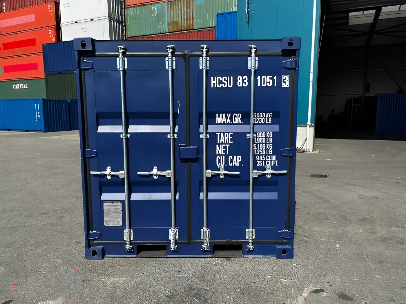 8Ft Shipping Container One Trip (Blue)